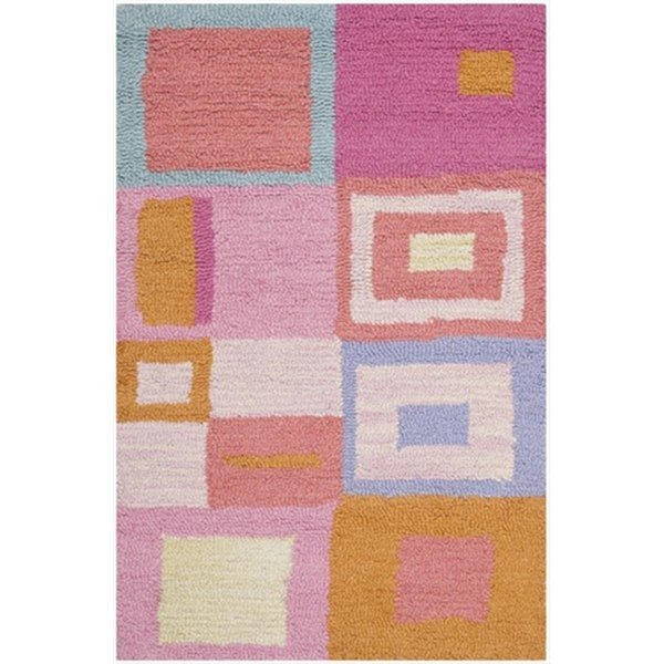 3 x 5 ft. Small Rectangle Novelty Kids Pink and Multicolor Hand Tufted Rug, Safavieh, Mfr#: SFK317A-3